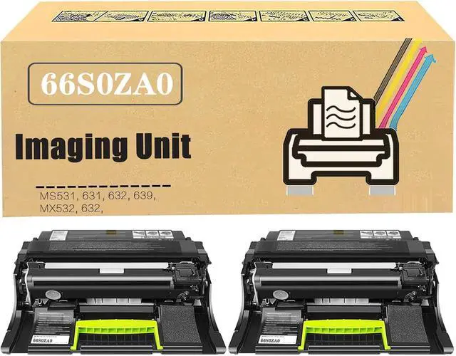 Main image of Ennovor 66S0ZA0 Black Imaging Unit Replacement Compatible for Lexmark MS531 MS531dw MS631dw MS632dwe MS639 MX532adwe MX632adwe Printer, High Yield 75,000 Pages 2Pack