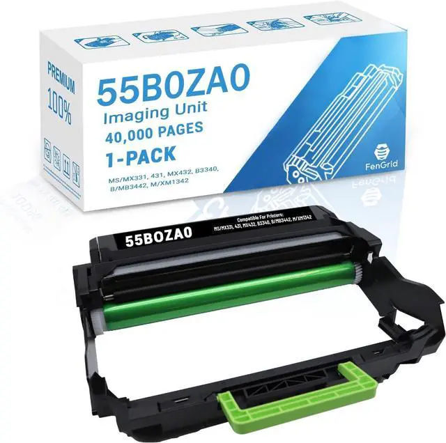Main image of Ennovor 55B0ZA0 Imaging Unit, Black, 40,000 Page Yield, Works with Printer Models Lexmark Lexmark MS331 MS331dn MS431 MS431dn MS431dw MX331 MX331adn MX431 MX431adn MX432adwe