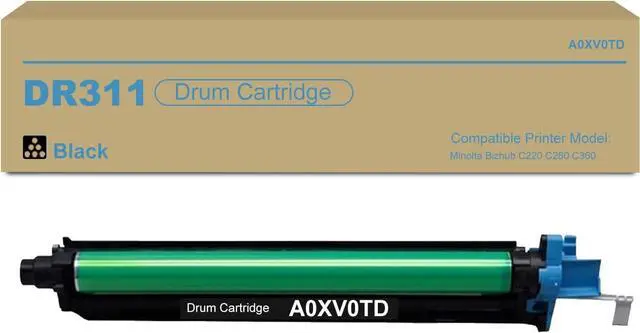 Main image of DR-311 Black Drum Unit Replacement for Konica DR311 A0XV0TD Drum Cartridges for Minolta Bizhub C220 C280 C360 Printer (1-Pack)