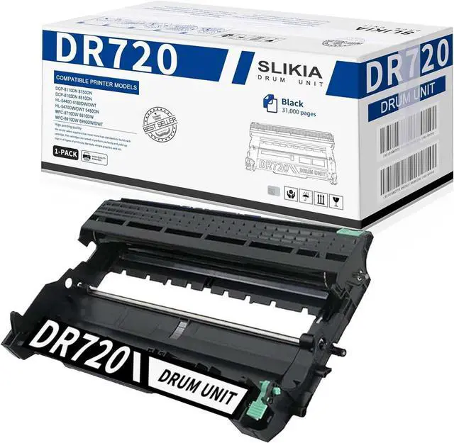 Main image of Ennovor 1 Pack DR720 DR-720 Black Drum Unit, Replacement for Brother DR720 High Yield Drum HL-5440D 5450DN 5470DW/DWT 6180DW/DWT DCP-8110DN 8150DN 8155DN 8510DN MFC-8710DW 8810DW 8910DW Printer