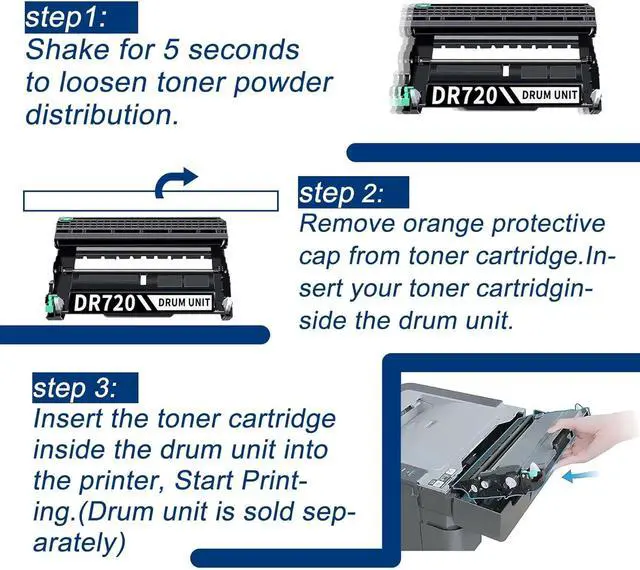 Alt view image 6 of 7 - Ennovor 1 Pack DR720 DR-720 Black Drum Unit, Replacement for Brother DR720 High Yield Drum HL-5440D 5450DN 5470DW/DWT 6180DW/DWT DCP-8110DN 8150DN 8155DN 8510DN MFC-8710DW 8810DW 8910DW Printer