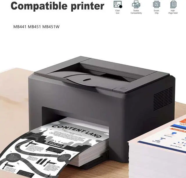 Alt view image 2 of 6 - Ennovor 1-Pack 44574309 Black Drum Unit, High Yield 27,500 Pages, Replacement for OKI 44574309 MB441 MB451 MB451w Printer