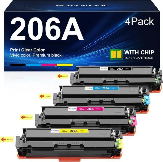 Main image of Ennovor Compatible 206A Toner Cartridges Replacement for 206A 206X W2110A W2110X Toner Cartridge HP Set for HP Color Pro MFP M283fdw M283cdw Pro M255dw M283 M255 Printer (4 Pack,with Chip)