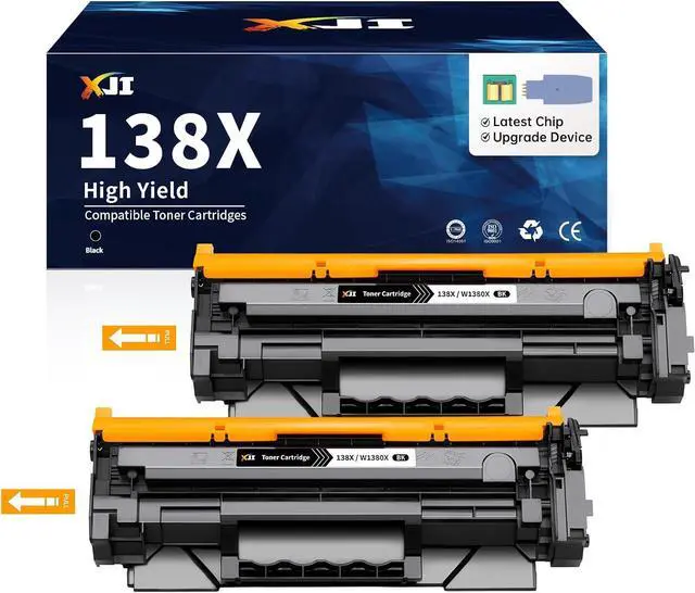 Main image of Ennovor XJI 138X(with Chip) 2 Pack High Yield Compatible Toner Cartridges Replacement for HP 138 X A W1380X 138A W1380A Ink, for Laser Jet Pro 3001dn 3001dw MFP 3101fdn 3101fdw 3101sdw Printer Black
