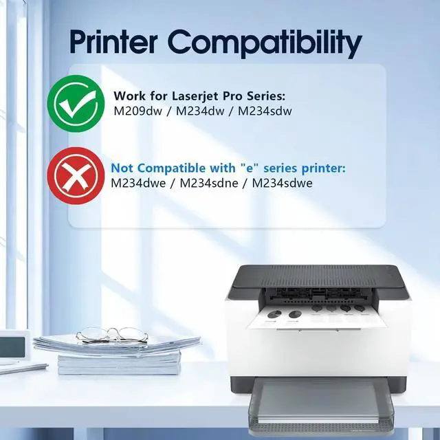 Alt view image 2 of 7 - Ennovor 134A Black Toner Cartridges (with Chip) Replacement Compatible for 134A 134X W1340A W1340X Toner Cartridges Work with M209dw MFP M234dw M234sdw M234sdn Printer (2 Black)