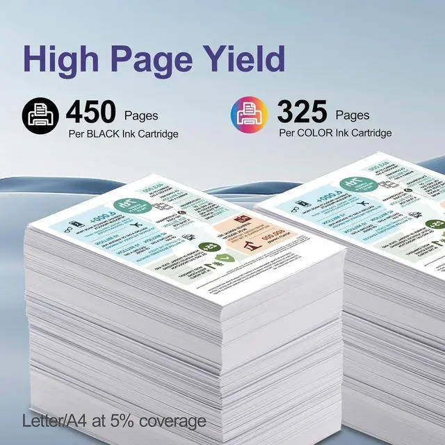 Alt view image 3 of 6 - LC61 High Yield Ink Cartridges (Black/Color, Pack of 5) Compatible for Brother LC61XL LC65 LC61BK LC61C LC61M LC61Y Ink Cartridge use with MFC-490CW MFC-495CW MFC-6490CW MFC-6890CDW Printer