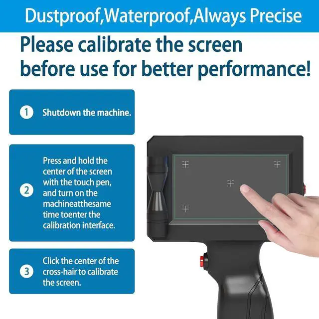 Alt view image 5 of 6 - Ennovor Handheld Inkjet Printer with 42ml Quick-Drying Ink Cartridge, Portable Handheld Printer Gun with 4.3 Inch Touch Screen for Text QRCode Barcode Batch Number Label Logo