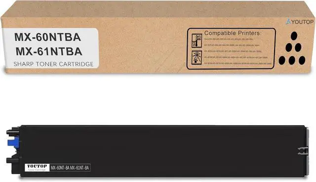 Main image of Ennovor MX61NT MX-61NT Black Toner Cartridge (MX-61NTBA) Compatible for Sharp MX-2630N MX-2651 MX-3050N MX-3070N MX-3071 MX-3550N MX-3551 MX3561 MX3571 MX4051 MX4061
