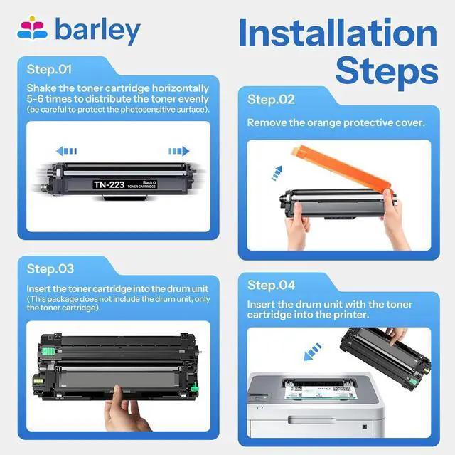 Alt view image 6 of 7 - Ennovor TN223BK TN223 Black Toner Cartridge Compatible TN223BK TN-223BK Replacement for Brother TN223 TN223BK MFC-L3710CW MFC-L3770CDW MFC-L3750CDW Printer (2-Pack).