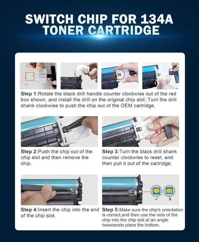 Alt view image 6 of 7 - Ennovor 134A Toner Cartridges 2 Black (No Chip) Replacement for HP 134A W1340A 134X W1340X Toner Cartridges Compatible with M209dw MFP M234dw M234sdn Printer (2 Black)