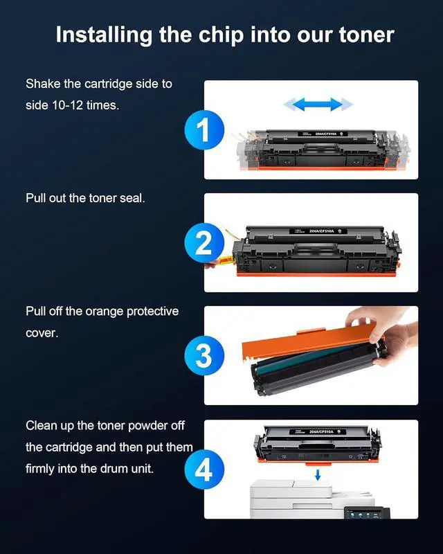 Alt view image 6 of 6 - Ennovor 204A Toner Cartridges M180nw Toner Compatible for HP 204A Toner Cartridges 4 Pack for CF510A CF511A CF512A CF513A for Laserjet Pro MFP M180nw M154nw M180n M154a MFP M181fw Printer (4 Pack)