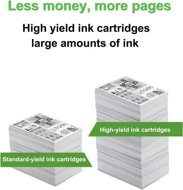 Alt view image 3 of 7 - Ennovor 68 Black Ink Cartridge High Yield (2-Pack) - Replacement for HP 68 Ink Cartridge for Envy 6152e 6155e 6552e 6555e 6558e Printer