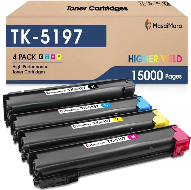 Main image of Ennovor MasaiMara TK-5197 TK5197 Compatible Toner Cartridge for Kyocera TASKalfa 306ci 307ci 308ci and Copystar CS 306ci CS 307ci CS 308ci Printer (Black Cyan Magenta Yellow, 4-Pack)