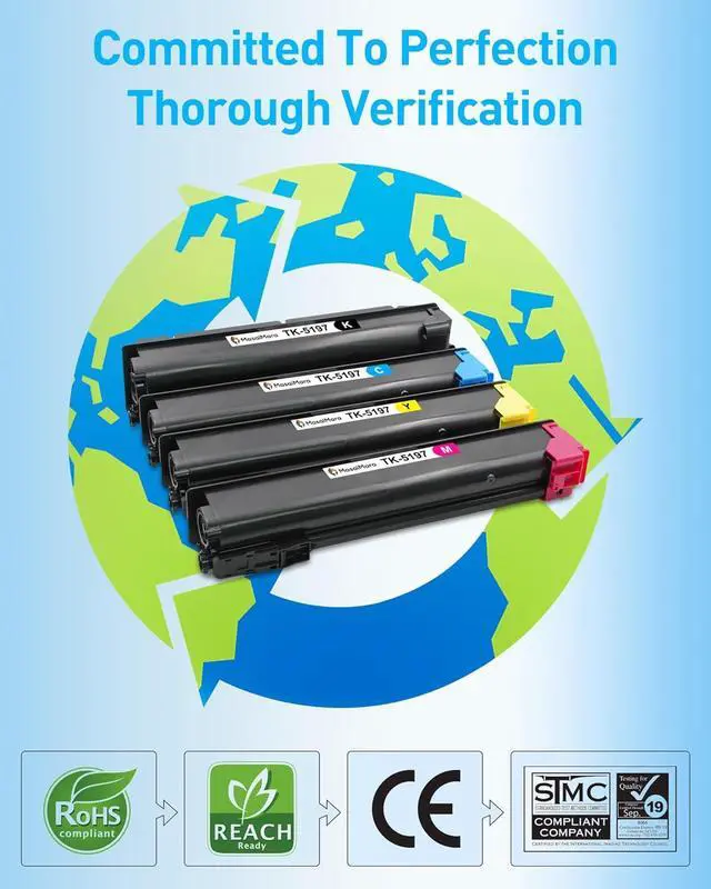 Alt view image 4 of 6 - Ennovor MasaiMara TK-5197 TK5197 Compatible Toner Cartridge for Kyocera TASKalfa 306ci 307ci 308ci and Copystar CS 306ci CS 307ci CS 308ci Printer (Black Cyan Magenta Yellow, 4-Pack)