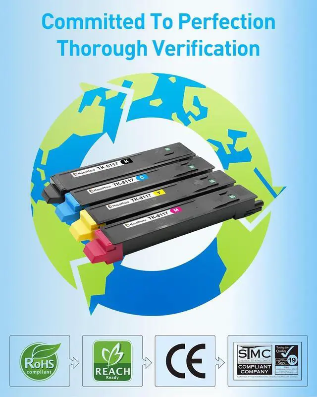 Alt view image 4 of 6 - Ennovor MasaiMara TK8117 TK-8117 TK-8117K TK-8117C TK-8117M TK-8117Y High Capacity Compatible Toner Cartridges Replacement for Kyocera ECOSYS M8124cidn M8130cidn Printer (4-Pack)