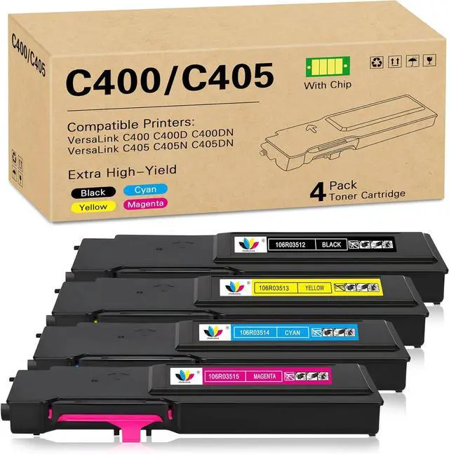 Main image of Ennovor Versalink C400/C405 Toner Bundle - High Capacity 106R03512 106R03514 106R03515 106R03513 Compatible for Xerox VersaLink C400 C405 C400D C400DN C405N C405DN Printer (BCMY, 4-Pack)