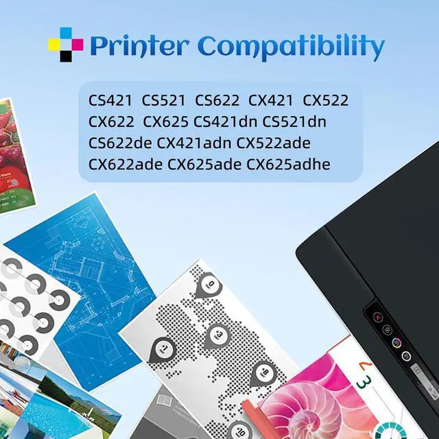 Alt view image 2 of 6 - Ennovor 78C1XK0 78C1XC0 78C1XM0 78C1XY0 High Yield Toner Cartridge Replacement for Lexmark CS421 CS521 CS622 CX522 CX421 CX622 CX625 CS622de CS521dn CS421dn CX421adn CX522ade Printer 4 Pack