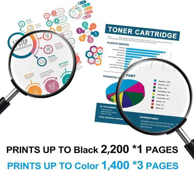 Alt view image 3 of 6 - Ennovor 125A Toner Cartridge High Yield 4-Pack (with Chip) Replacement for HP 125A CB540A CB541A CB542A CB543A Color CM1312nfi CM1312 MFP CP1215 CP1515n CP1518ni Printer | Black Cyan Yellow Magenta