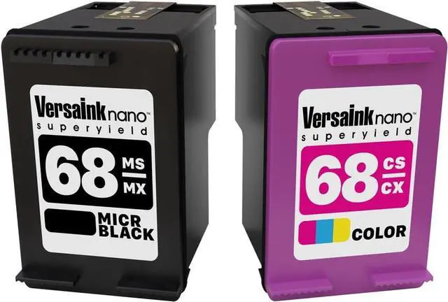 Alt view image 2 of 6 - Ennovor VersaInk-Nano 68 MS MICR Black & 68 CS Tri-Color Cartridges for Check Printing - Value Combo - Compatible with HP Envy 6152e, 6155e, 6552e, 6555e, 6558