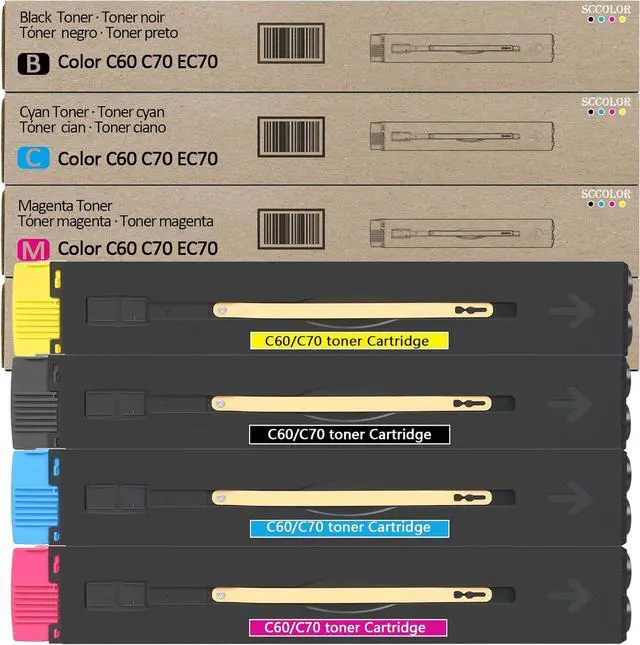 Main image of Ennovor C60 C70 Toner Cartridge 006R01655 006R01656 006R01657 006R01658 Black Cyan Yellow Magenta Toner Cartridge Replacement for Xerox C60 C70 Toner Compatible with Xerox Color C60 C70 Printer