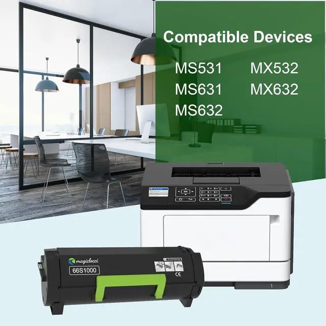 Alt view image 2 of 6 - Ennovor 66S1000 Black Toner Cartridge (1-Pack) Replacement for Lexmark 66S1000 / 66S1H00 Toner Cartridge Work for MS531, MS631, MS632, MX532, MX632 Printer [5,200 Pages]