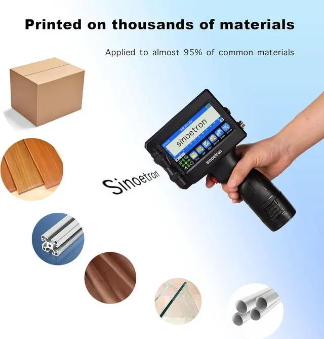 Alt view image 3 of 6 - Ennovor Handheld Inkjet Printer, 4.3" Portable Quick-Dry Inkjet Printer Gun, 0.5 Inch Nozzle for QR Codes, Barcodes, Dates & Logos on Any Surface.