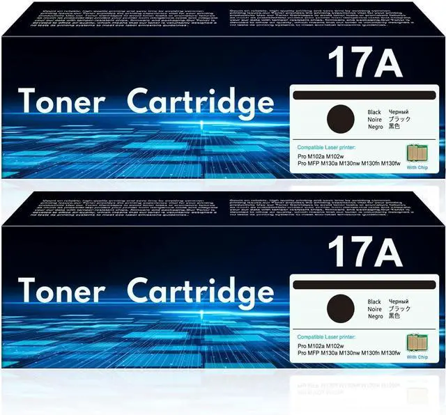 Main image of Ennovor 17A CF217A Toner 2-Pack | 17A Ink Cartridge Replacement for HP 17A Black Toner Cartridge Works with Laser Pro M102a M102w Pro MFP M130a M130nw M130fn M130fw Printer Printer