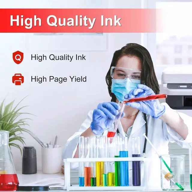Alt view image 2 of 4 - Ennovor Replacement for HP 70 Ink Cartridge 130ml C9448A C9449A C9450A C9452A C9453A C9454A Compatible for DesignJet Z2100 Z3100 Z3200 Z5200 Z5400 Large Format Printer Ink 6 Pack (MK/PK/G/C/M/Y)