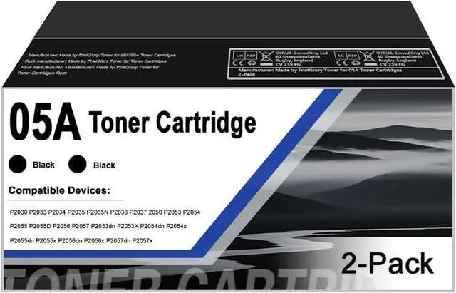 Main image of Ennovor 05A High Yield Toner Cartridges Replacement for CE505A 05A Compatible with P2035 P2035n P2030 P2055 P2055d P2055dn P2055x Pro 400 M401n M401dne M401dw M425dn M425dw Printer Black 2-Pack