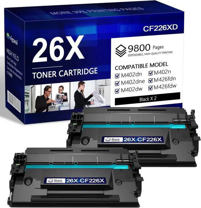 Main image of Ennovor 26X Black Toner Cartridge High Yield 2-Pack 26X CF226X Toner Cartridge Replacement for HP Pro MFP M426dw M426fdw M426fdn M402dn M402n M402d M402dw Printer | CF226XD