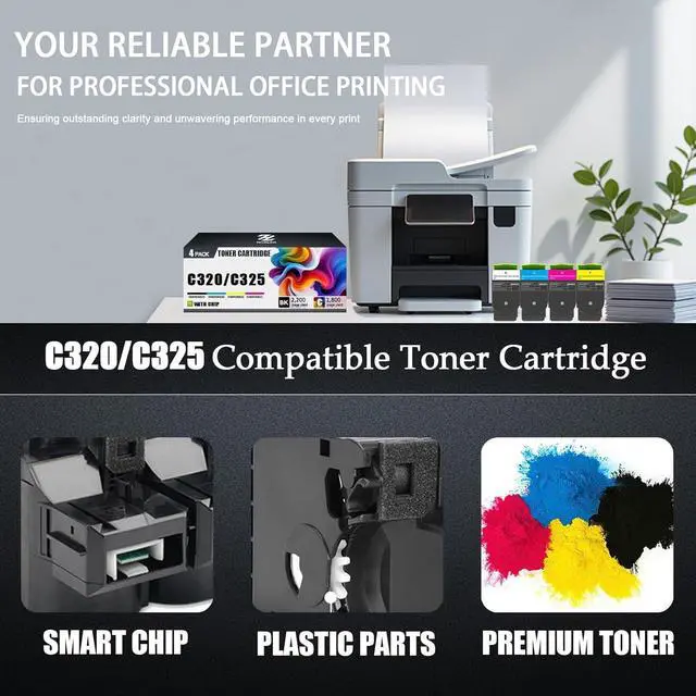 Alt view image 4 of 7 - Ennovor C320 C325 Toner Cartridges Compatible for Xerox 006R04820 Cyan Toner Cartridge Work for Xerox C320 C320DNI C325 C325DNI Printers