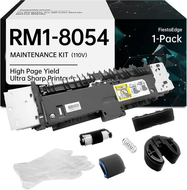 Main image of Ennovor RM1-8054 (RM2-5177) Maintenance Kit (110V) Replacement for HP RM1-8054 Fuser Works with Pro M351 M451 Printer Includes RM1-8054 Fuser Tray 1 & 2 Rollers