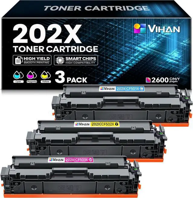 Main image of Ennovor 202X Cyan Magenta Yellow High Yield Toner Cartridges 3 Pack Replacement for HP 202X CF500XM Toner Compatible with MFP M281fdw M281cdw M281fdn M254dw M254dn Printer