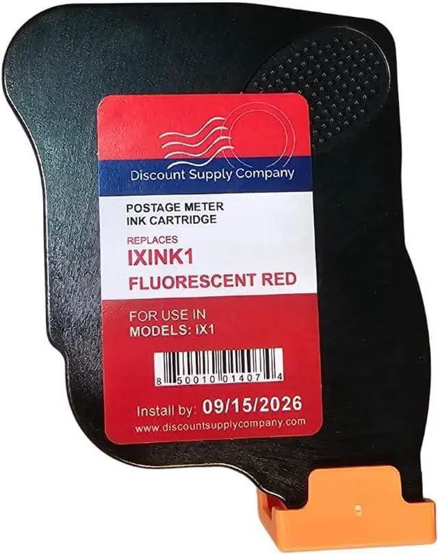 Main image of IXINK1 Compatible Cartridge for Quadient iX-1 Mailing Machine, Fluorescent Red, 90 Day Warranty, USA Company