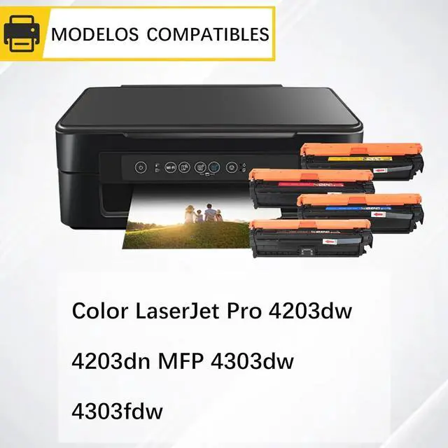 Alt view image 2 of 7 - Ennovor 230X High Yield Toner Cartridges Replace for HP W2300X W2301X W2302X W2303X Toner Compatible for HP Color Laserjet Pro 4203dw 4203dn MFP 4303dw 4303fdw Printers