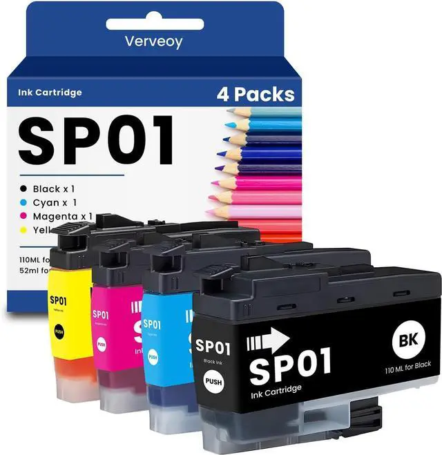 Main image of Ennovor SP01 Sublimation Ink Cartridge Remanufactured SP01BK SP01CS SP01MS SP01YS Ink Cartridge Compatible for Brother SP-1 SP1 Sublimation Inkjet Printer (4-Pack, BCMY)