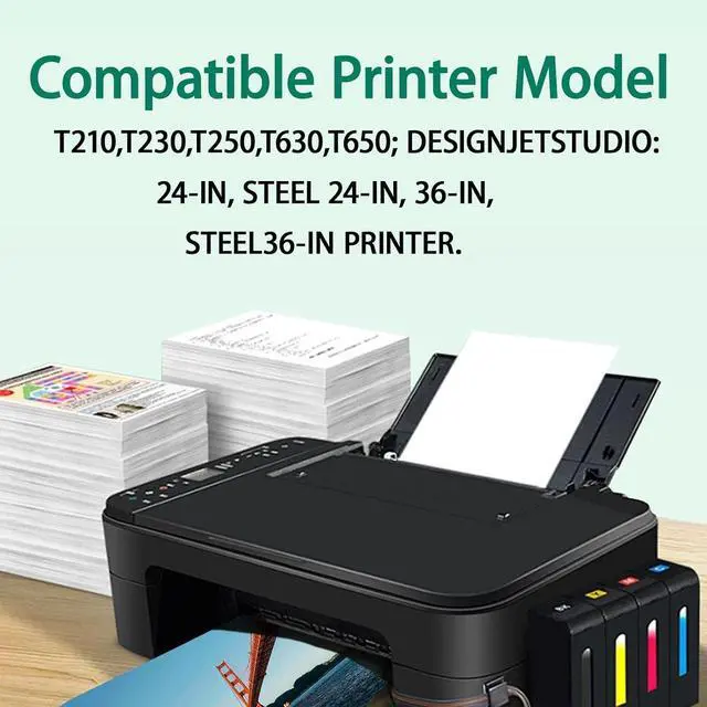 Alt view image 2 of 6 - Ennovor High Yield 712XL Ink Cartridges Blak Cyan Magenta Yellow Use for HP DesignJet T650 T630 T230 T210 Studio Plotter Printers