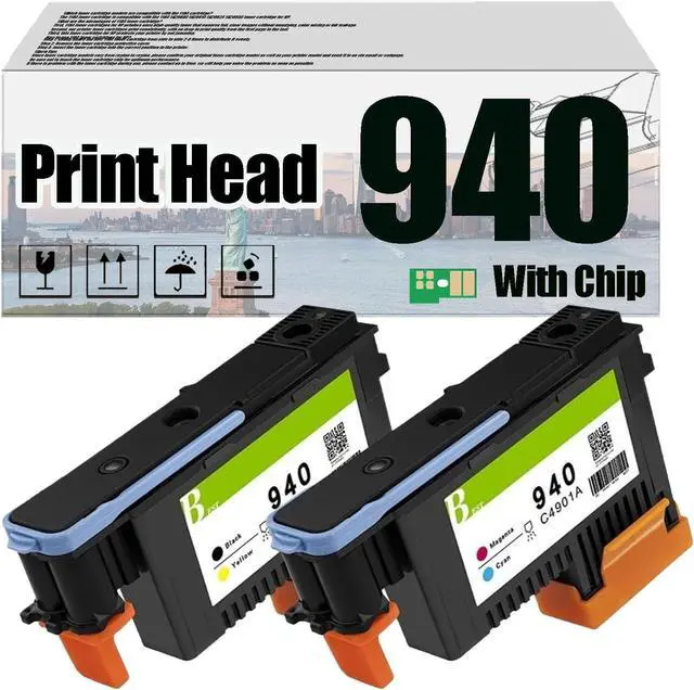 Main image of Ennovor 940 C4900A C4901A Print Head, Compatible for HP OFFICEJET PRO8000 8500 8500A Printers  High Print Volume with Chip Combo Pack