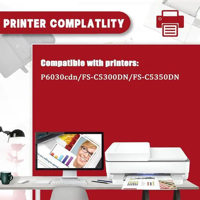 Alt view image 2 of 6 - Ennovor TK562 Toner Cartridges Compatible for Kyocera TK-562 TK-562K Black Toner Cartridge Work for ECOSYS P6030cdn FS-C5300DN FS-C5350DN Printers
