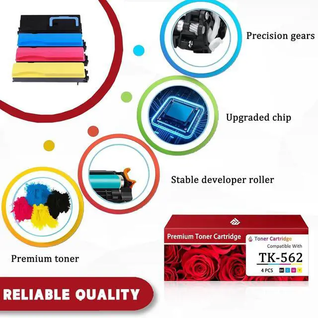 Alt view image 4 of 6 - Ennovor TK562 Toner Cartridges Compatible for Kyocera TK-562 TK-562K Black Toner Cartridge Work for ECOSYS P6030cdn FS-C5300DN FS-C5350DN Printers
