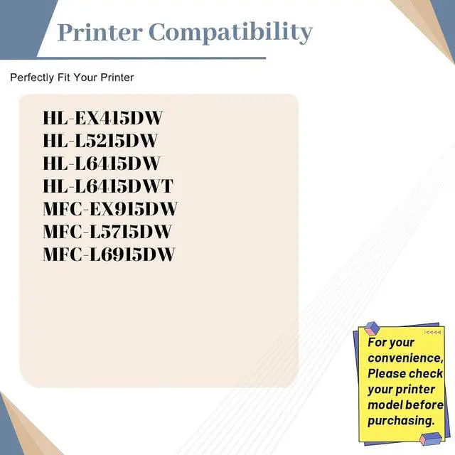 Alt view image 2 of 7 - DR-925 DR925 Drum Unit Compatible for Brother HL-EX415DW HL-L5215DW HL-L6415DW HL-L6415DWT MFC-L5715DW MFC-L6915DW Printer (1-Pack Black)