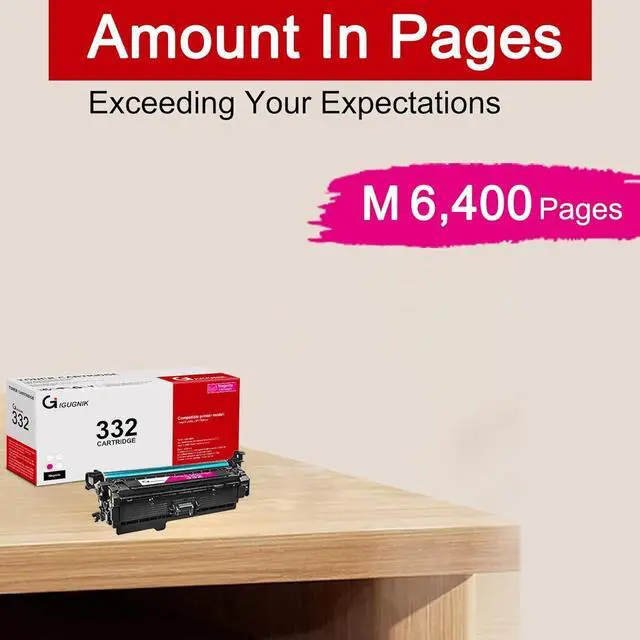 Alt view image 3 of 6 - Ennovor 1 Pack 332 6261B012 Magenta Toner Cartridge Compatible 332 Replacement for Canon 332 for Canon imageCLASS LBP7780Cdn Printer