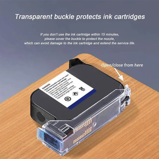 Alt view image 3 of 6 - Ennovor Original Black Ink Cartridge 0.5inch, 42ml Quick Dry Solvent Ink Replacement for 260E Automatic Inkjet Coding Machine