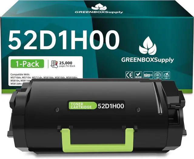 Main image of Ennovor 521H 52D1H00 Remanufactured Toner Cartridge 25,000 Pages Compatible for MS710, MS711, MS810, MS811, MS812 Laser Printer, 1 Pack for 521H 52D1H00 Black Toner, High Capacity