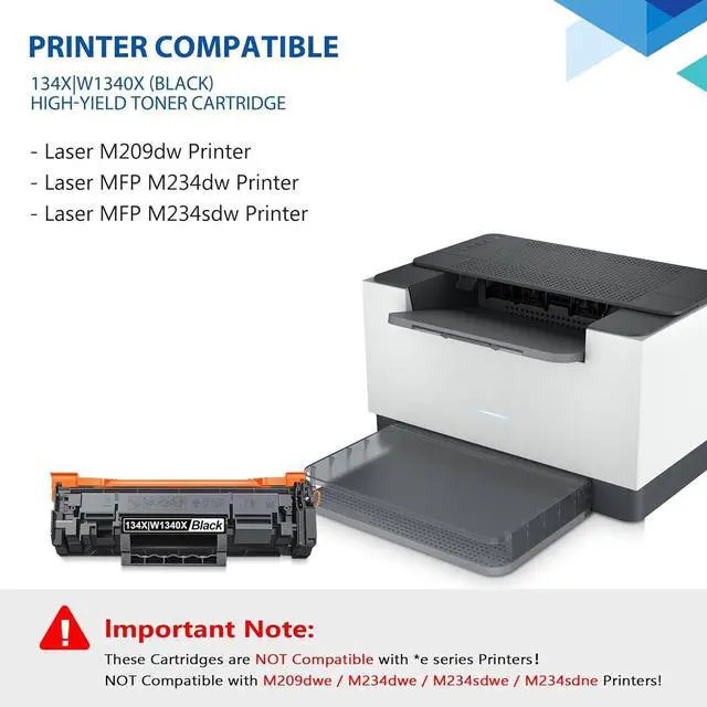 Alt view image 2 of 7 - Ennovor 134X Toner Cartridge, W1340X 134X Black High-Yield Toner Cartridge 1-Pack Replacement for HP 134X W1340X 134A W1340A Toner Cartridge Works with Laser M209dw Laser MFP M234dw M234sdw Printer