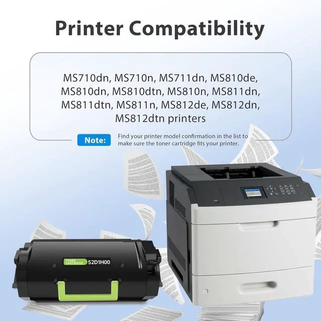 Alt view image 2 of 6 - Ennovor 521H 52D1H00 Remanufactured Toner Cartridge 25,000 Pages Compatible for MS710, MS711, MS810, MS811, MS812 Laser Printer, 1 Pack for 521H 52D1H00 Black Toner, High Capacity