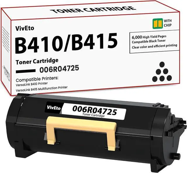 Main image of Ennovor B410 B415 Toner Cartridge (with New Chip) Repalcement for Xerox B410 B415 Black Toner Cartridge 006R04725 for VersaLink B410 VersaLink B415 Printers, 1 Pack VersaLink B410 High Capaticy Toner
