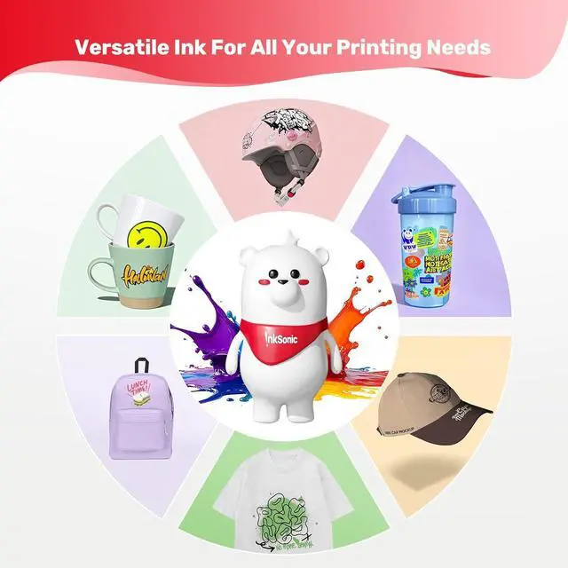 Alt view image 4 of 7 - Ennovor InkSonic DTF Ink White 1000ML, Premium DTF Transfer Ink for PET Film, Refill Ink Compatible for All DTF Printer (White, 4 * 250ml)
