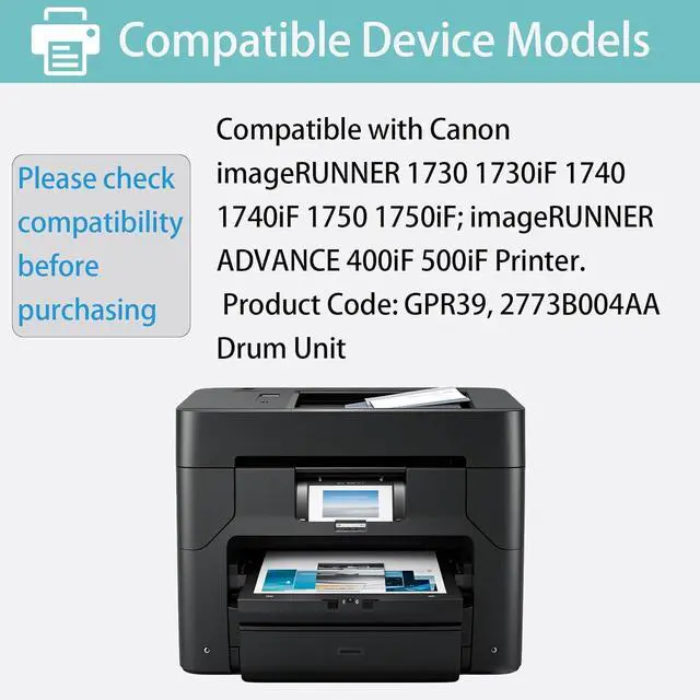 Alt view image 2 of 7 - Ennovor GPR39 (2773B004AA) Drum Unit Compatible with Canon imageRUNNER 1730 1730iF 1740 1740iF 1750 1750iF; imageRUNNER Advance 400iF 500iF Printer, [80000 Pages], Extra High Yield
