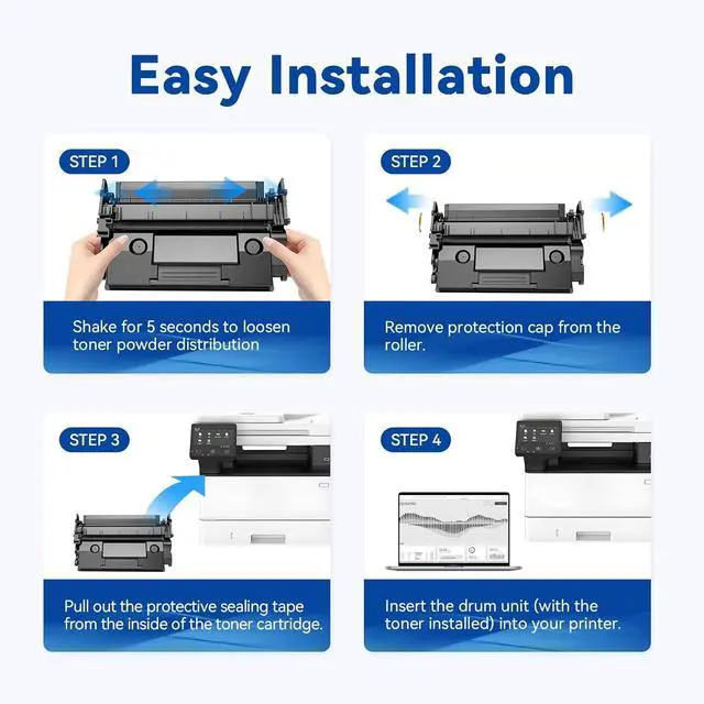 Alt view image 4 of 7 - Ennovor 58X High Yield Toner Cartridge (with Chip) Replacement for HP 58X CF258X 58A CF258A Works with HP M404n M404dn M404dw MFP M428fdw M428fdn M428dw M406dn M430f Printer (2 Pack)
